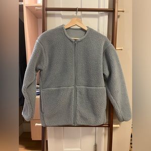 Muji Women's Cozy Gray Teddy Jacket
